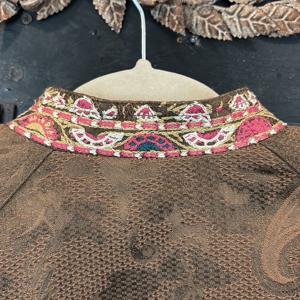 Coldwater Creek Boho Embroidered Paisley Floral Blazer Size 8 - Picture 9 of 12
